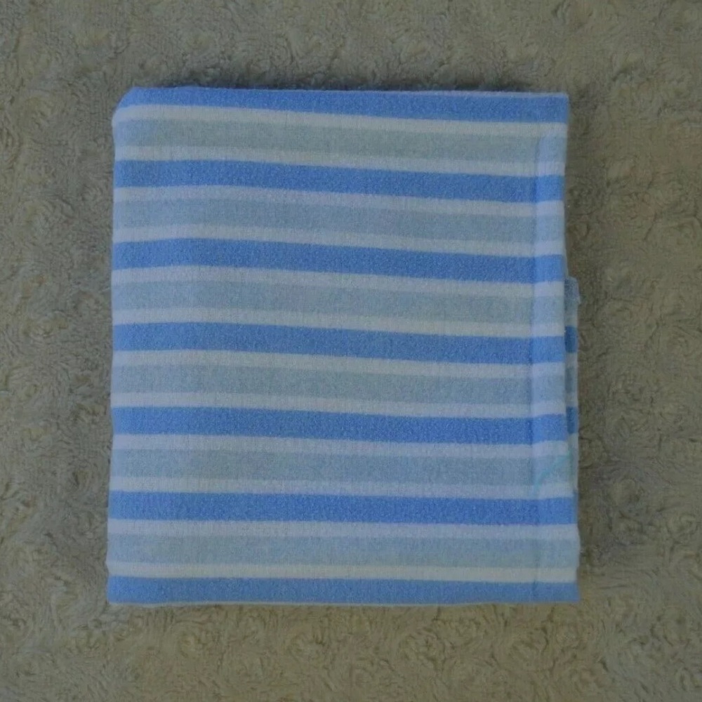 Luvable Friends Blue White Stripes Baby Receiving Blanket Flannel Thin Lovey